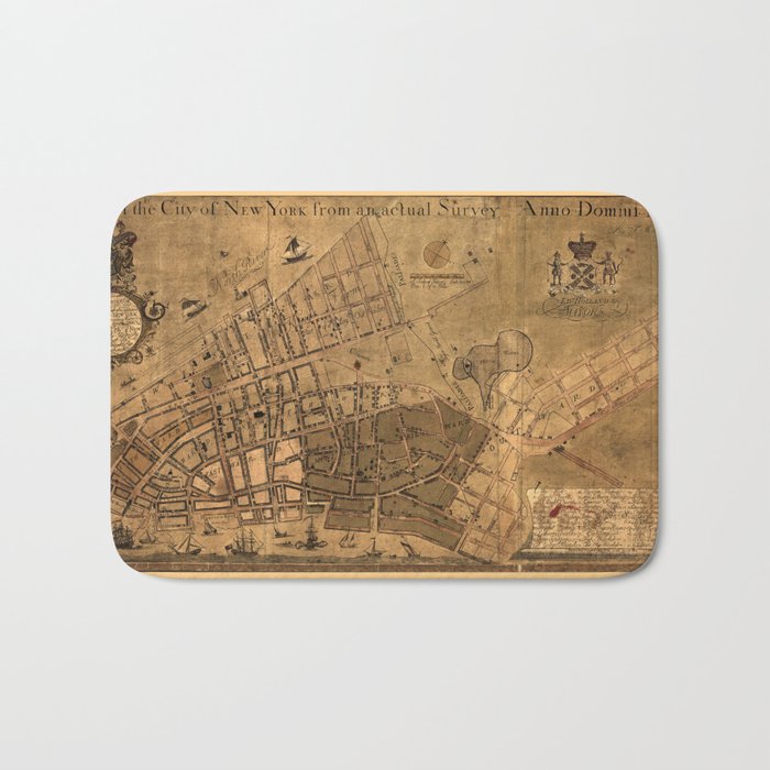 Map of the City of New York from an actual survey (circa 1755) Bath Mat