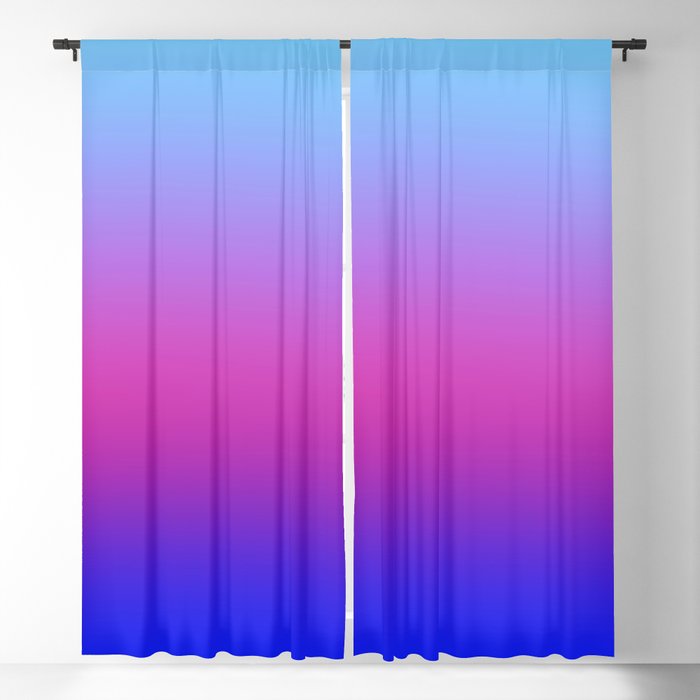 BRIGHT BLUE & MAGENTA OMBRE COLOR RAINBOW  Blackout Curtain