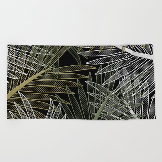 TROPICAL LEAVES GARDEN Beach Towel