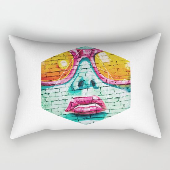 Graffiti Beauty - Geometric Photography Rectangular Pillow