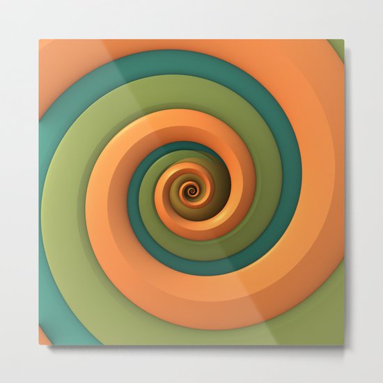 Tri-Color Swirl Metal Print