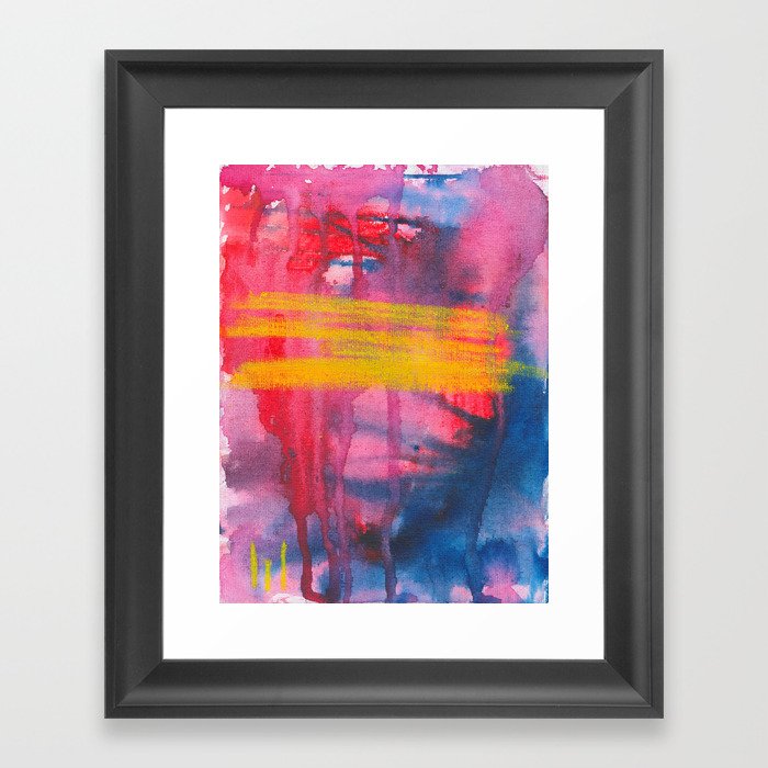 Color Play - abstract watercolor acrylic painting Framed Art Print