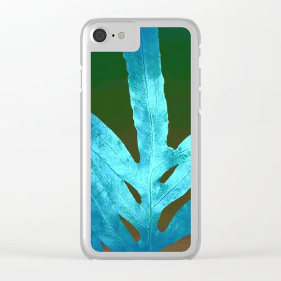 Autumn Leaves Blue and Cold Fall to the Ground Clear iPhone Case