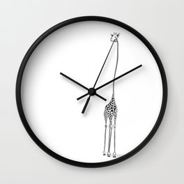 Stylized Giraffe / Jirafa Estilizada Wall Clock | Illustration, Animal, Black and White, Comic 