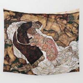 Death and the Maiden - Egon Schiele 1915 Wall Tapestry