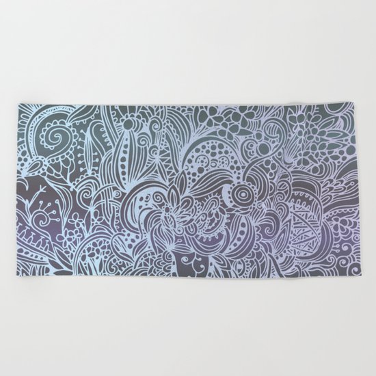Detailed square, grey'n wedgwood Beach Towel