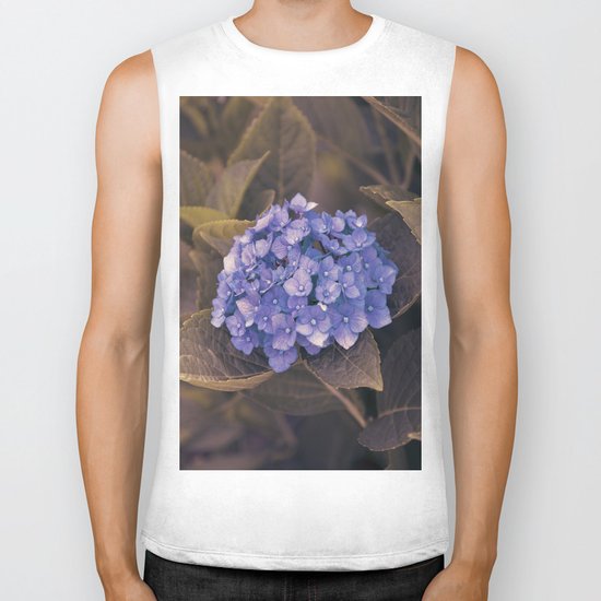 Blue hydrangea Biker Tank
