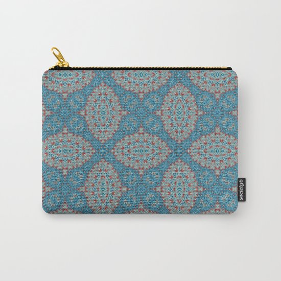 Tribal Tile Blue Carry-All Pouch