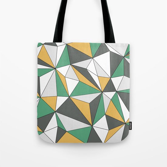Geo - orange, green, gray and white. Tote Bag