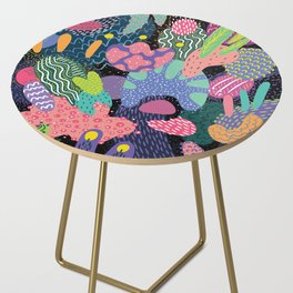 Fun Times in Nature | Colorful Abstract Natural Shapes Side Table