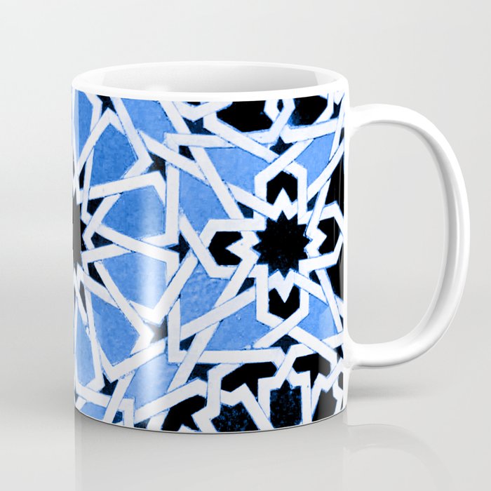 Blue Moroccan Zellige Mosaic Tiles Modern Geometric Zellij Coffee Mug