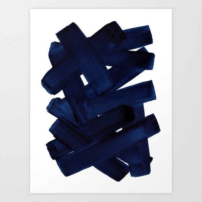 Superwatercolor Dark Blue Art Print