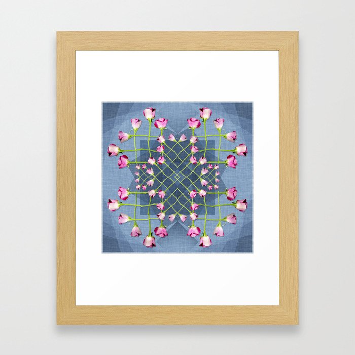 A square of Roses Framed Art Print