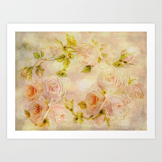 Pink Rose Fantasy Art Print