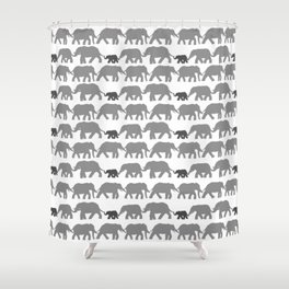 Elephants, elephants, elephants Shower Curtain