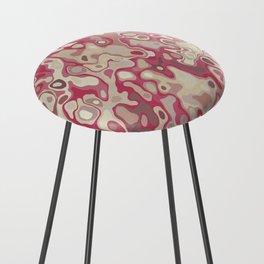 Beige, Red, White abstract Water Color Design Gift Pattern Counter Stool