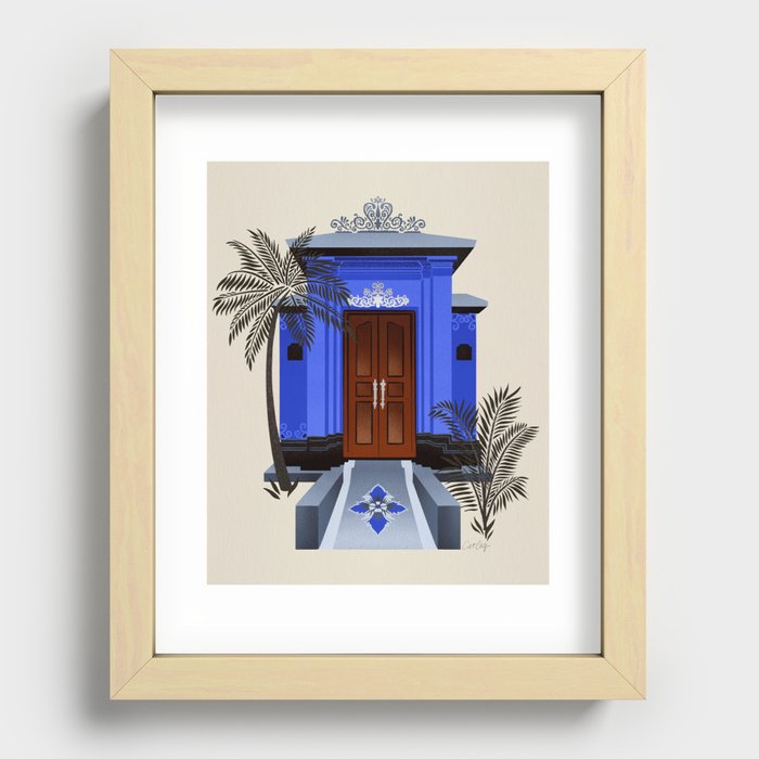 Balinese Doorway – Blue Recessed Framed Print
