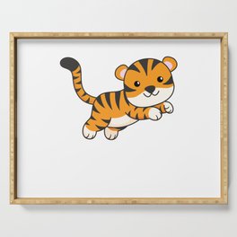 Tiger Big Cat Cute Animals For Kids Serving Tray