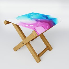 pink and blue smoke abstract background, alkohol ink Folding Stool