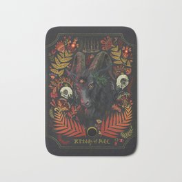 King of All Bath Mat | Painting, Demonic, Goat, Hell, Typography, Blackphillip, Occult, Pattern, Acrylic, Satanic 