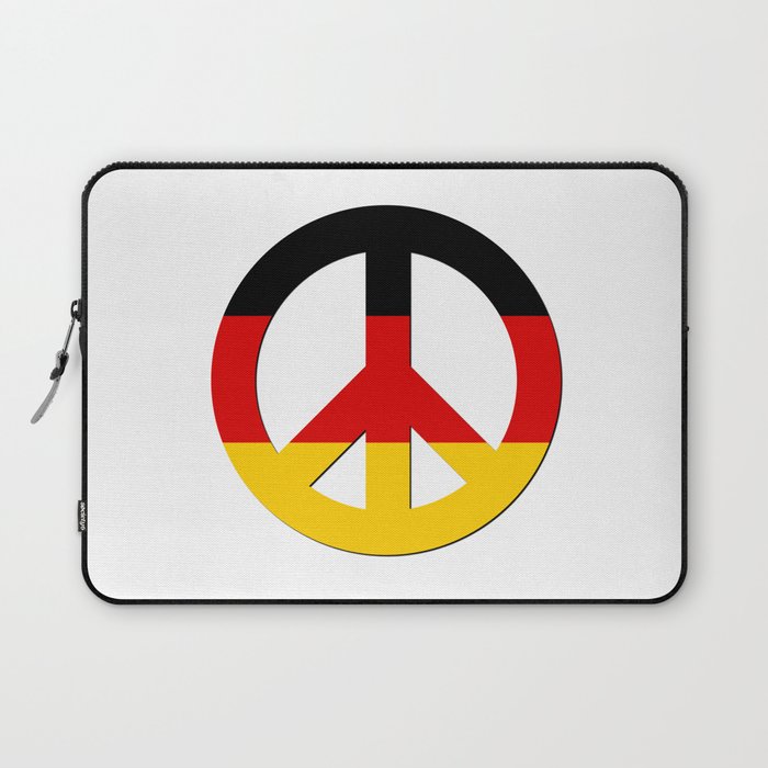 Black Red Yellow German Flag CND Peace Symbol Laptop Sleeve