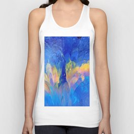 Fire Flames 5 in Bold Red & Yellow on Pastel Blue Tank Top