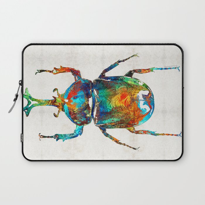 Colorful Beetle Art - Scarab Beauty - By Sharon Cummings Laptop Sleeve