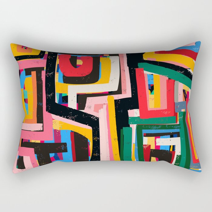 Neo Cubism Abstract Art Pattern Mystic Rectangular Pillow