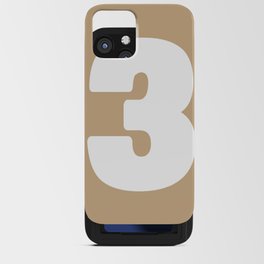 3 (White & Tan Number) iPhone Card Case