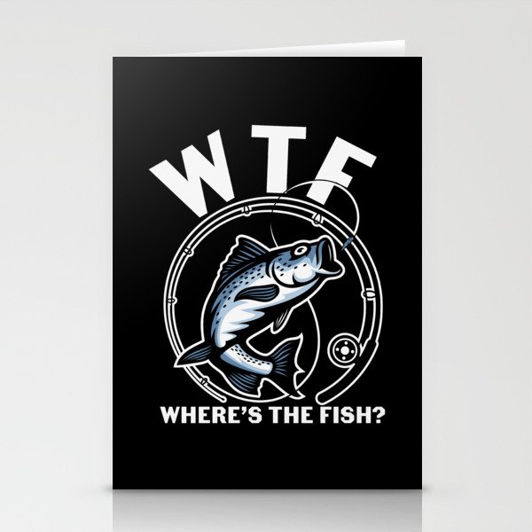 WTF Where's The Fish Funny Fishing Stationery Cards