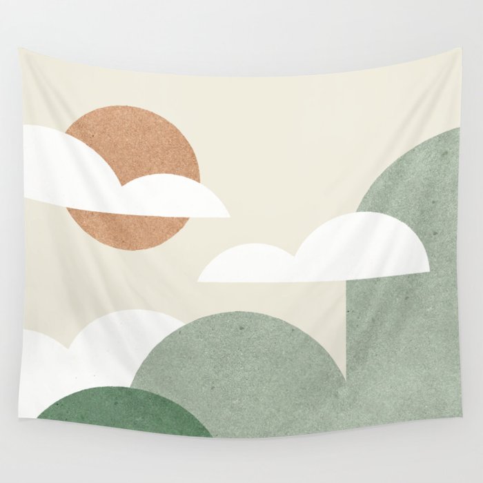 Mountains and Clouds Wall Tapestry