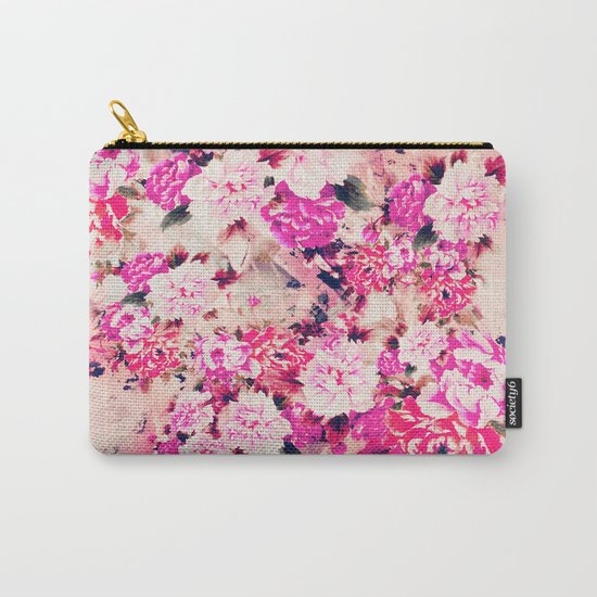 Elegant Pink Chic Floral Pattern Girly Peonies Carry-All Pouch