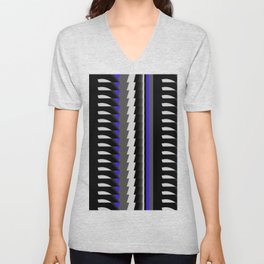 Interesting Unbalanced Stripes V Neck T Shirt