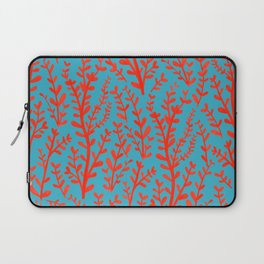 Turquoise and Red Leaves Pattern Laptop Sleeve