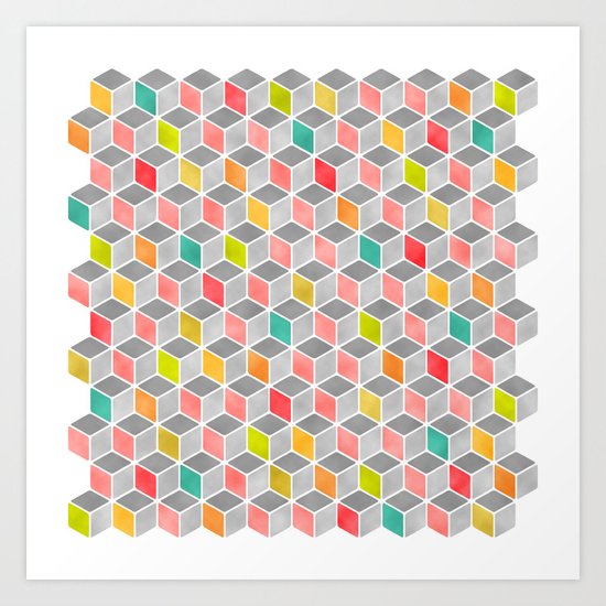 Block Party Bright Art Print