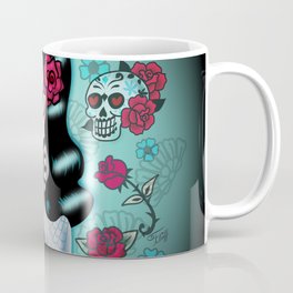 Rockabilly Raven Sugar Skull Girl Coffee Mug