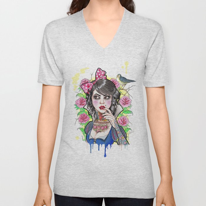 Snow White V Neck T Shirt