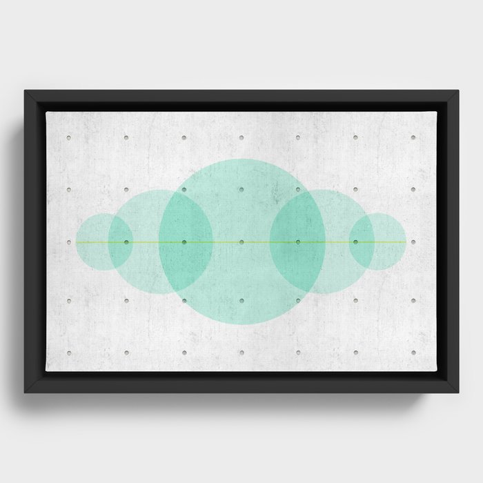 Concrete and Circle Abstract Framed Canvas