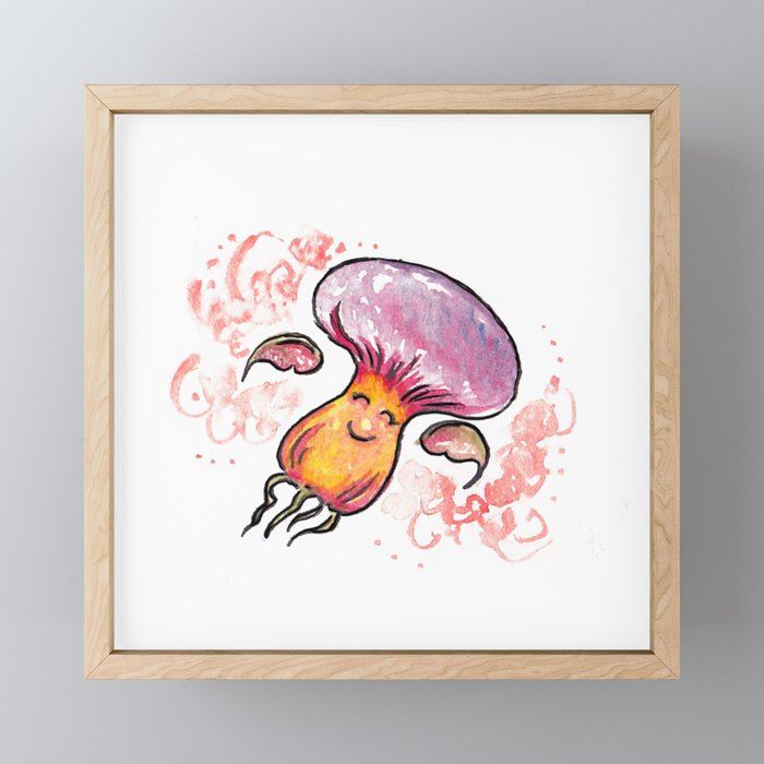Mushroom Fam Little Flier Framed Mini Art Print