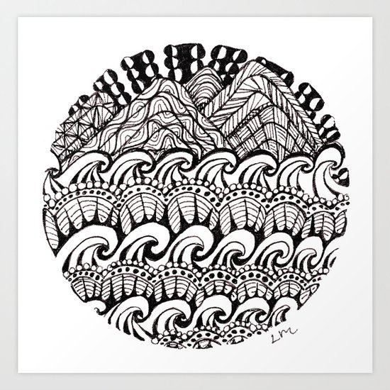 Hills Over Waves Art Print