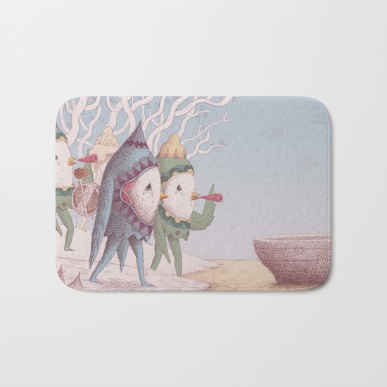 Drummer Bird Leaving Bath Mat