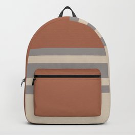 Slate Violet Gray SW9155 and Creamy Off White SW7012 Horizontal Stripes on Cavern Clay SW 7701 Backpack