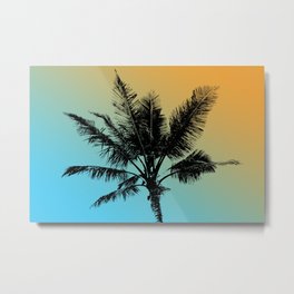 Maui Palm Metal Print | Hawaii, Palm, Gradient, Kihei, Tropical, Nature, Maui, Silhouette, Outline, Vibe 