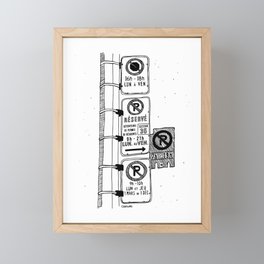 Montréal - Parking Hell - Black Framed Mini Art Print