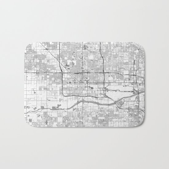 Phoenix City Map Line Bath Mat