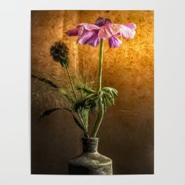 Flower in vase - oil painting by Brian Vegas Poster