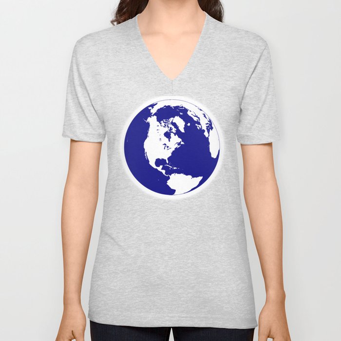 PLANET EARTH V Neck T Shirt