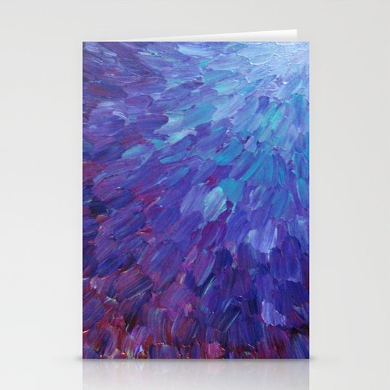 SCALES OF A DIFFERENT COLOR - Abstract Acrylic Painting Eggplant Sea Scales Ocean Waves Colorful Stationery Cards