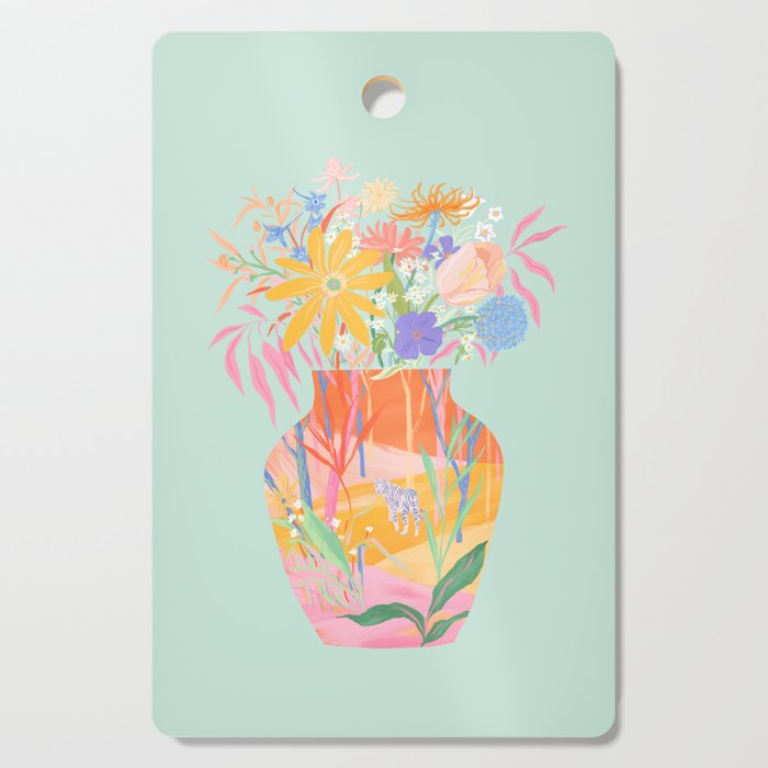 Whimsical Flower Vase Cutting Board