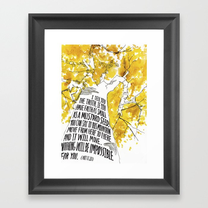 Mustard Seed Faith Tree - Matthew 17:20 Framed Art Print